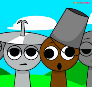 Sprunki But Characters Are Cube From GD img